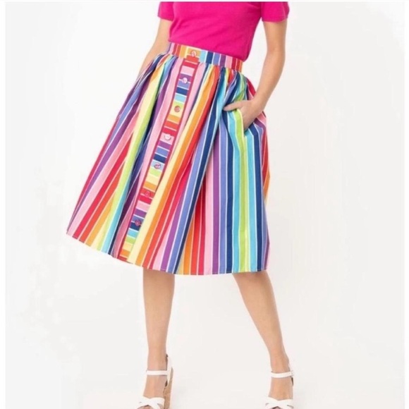 Hell Bunny Dresses & Skirts - Hell Bunny Over the Rainbow Skirt With Pockets Size S